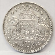 AUSTRALIA 1939 . FLORIN . KEY DATE